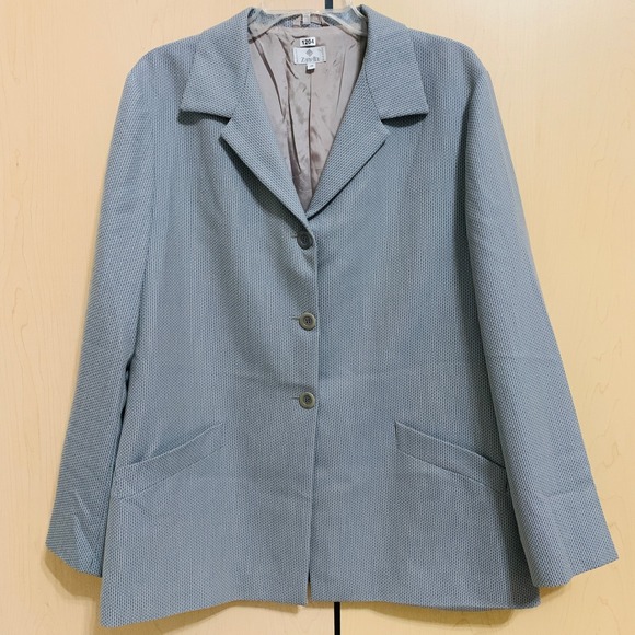 Zanella Jackets & Blazers - Zanella Blazer Jacket‎ Women's Size 16 Blue Green Geometric Print Made in Italy